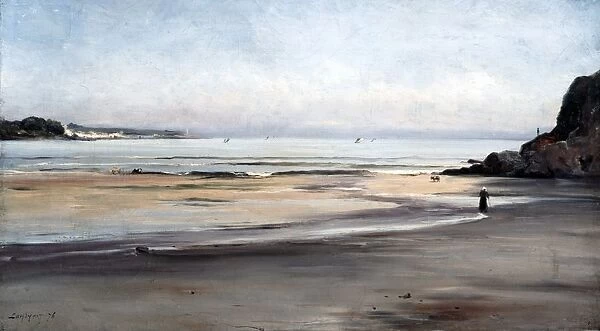 Douarnenez: Brittany - Tide Coming In - Sunday Morning, 1876. Oil on canvas