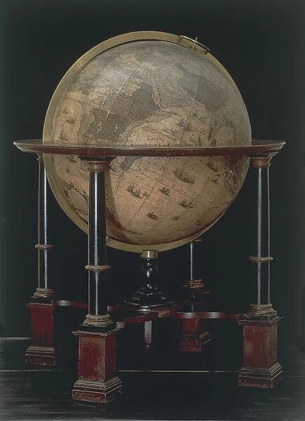 Earth globe made by Willem Blaeu, created in Amsterdam, 1645-1648