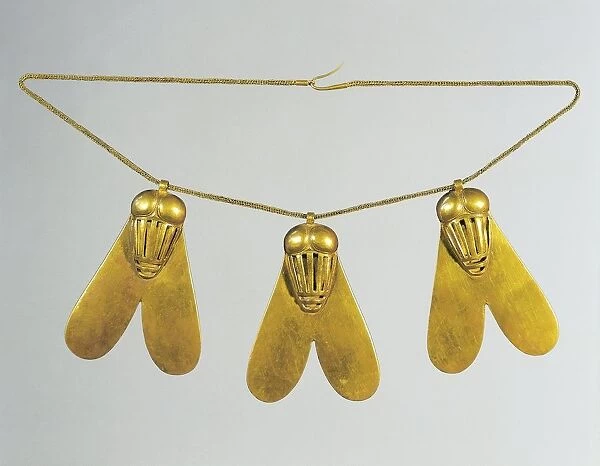 Egypt, Ceremonial necklace belonged to Ahhotep I (circa 1560-1530 B. C. ), New Kingdom, seventeenth dynasty