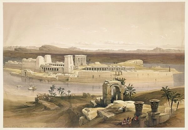 Egypt, Island of Philae, November 14, 1838, engraving based on a drawing by David Roberts from Egypt and Nubia, 1846-1850