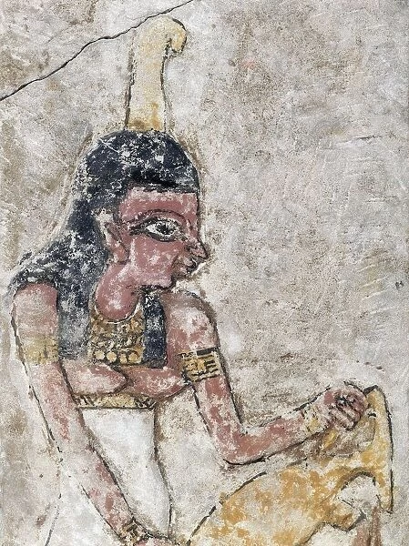 Egypt, Woman holding an amphora, fresco