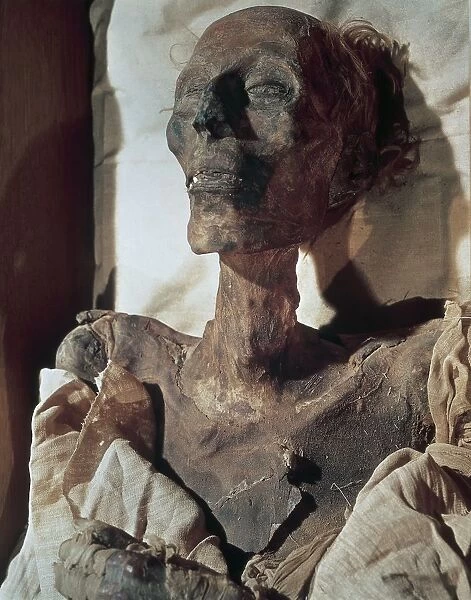 Egyptian civilization. Mummy of Pharaoh Ramses II from Thebes