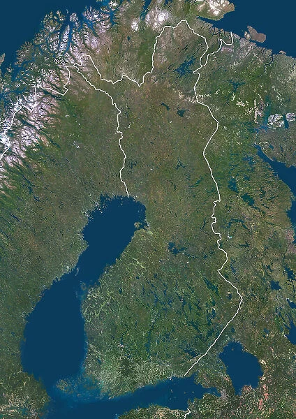 Finland with borders