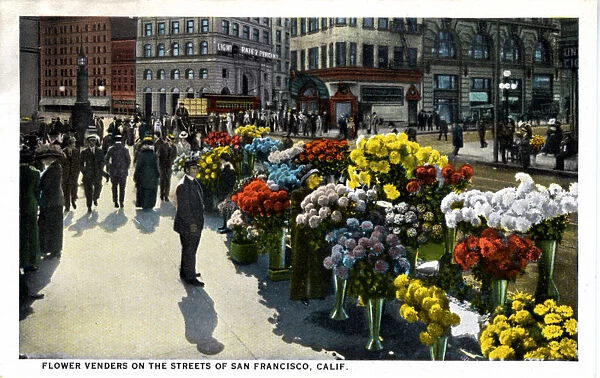 Flower Vendors on the Streets of San Francisco, California
