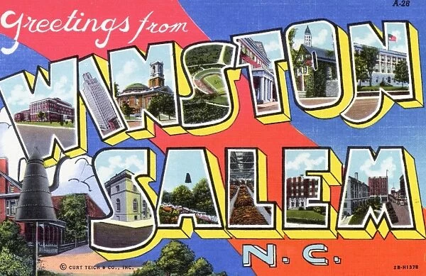 Greeting Card from Winston-Salem, North Carolina. ca. 1942, Winston-Salem, North Carolina, USA, Greeting Card from Winston-Salem, North Carolina
