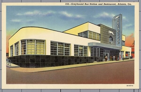 Greyhound Bus Station. ca. 1941, Atlanta, Georgia, USA, 154--Greyhound Bus Station and Restaurant, Atlanta, Ga
