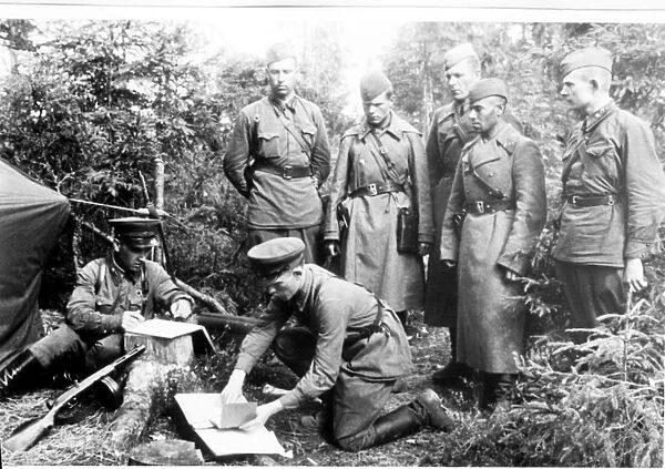 A group of frontline soldiers in 1941 applying for membership in the communist party