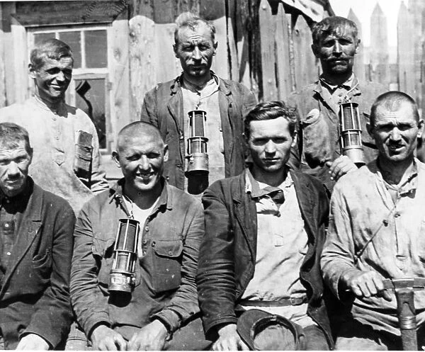 Group of miners from donbass, ussr, 1932