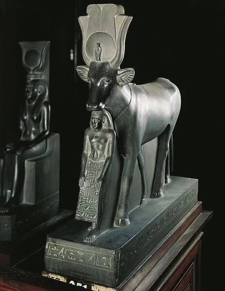Group statue of Hathor and Psamtik from Saqqara