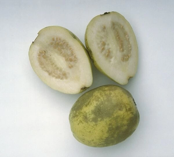 Guavas Parkers White, whole and two halves