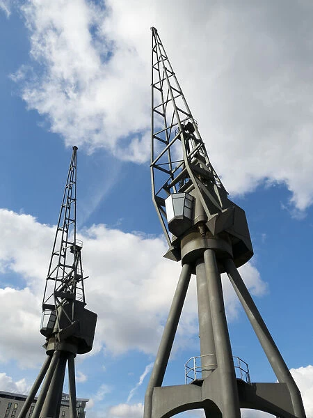 Historic cranes in Royal Victoria Docks, London