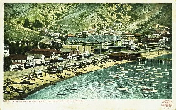 Hotel Metropole and Beach, Avalon, Santa Catalina Island Postcard. 1903, Hotel Metropole and Beach, Avalon, Santa Catalina Island Postcard