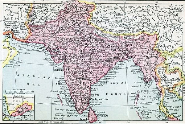 The Indian Empire And Ceylon Circa 1930