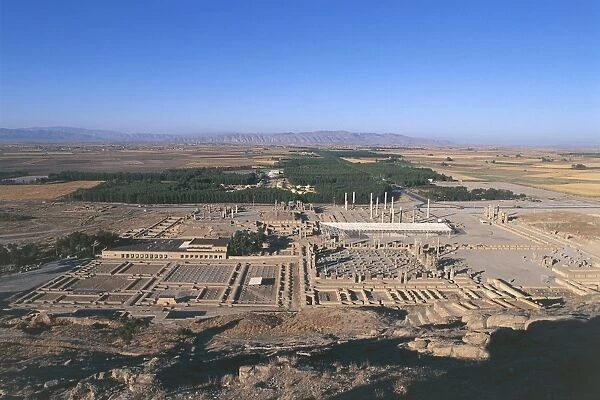 Iran, Persepolis, aerial view of ancient city