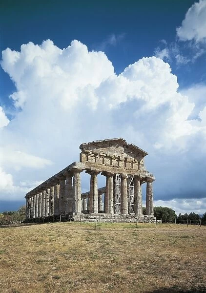 Italy, Campania Region, Paestum, Temple of Athena in Salerno province