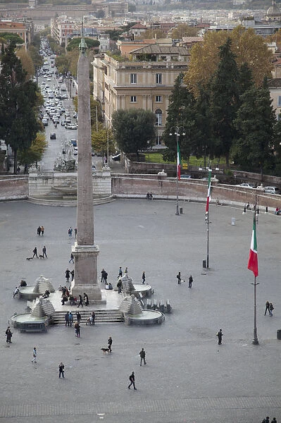 Italy, Rome, obelisk in Piazza del Popolo