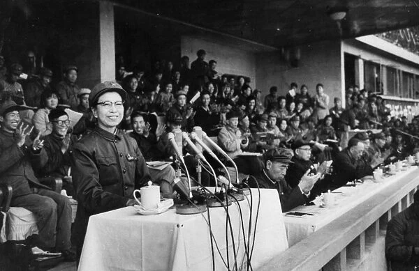Jiang qing (mme, mao) addressing the red guards, march 19, 1969