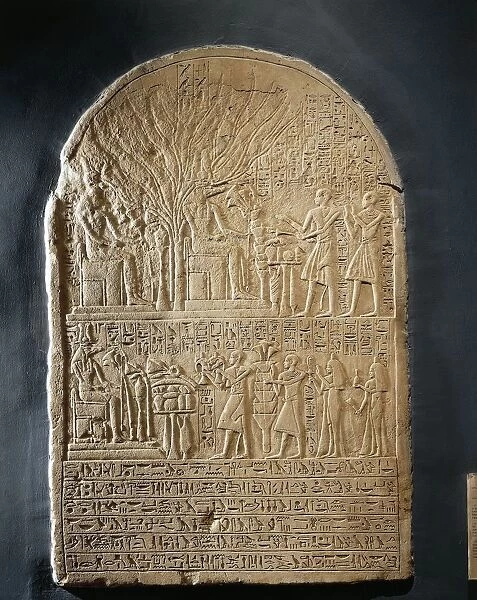 Limestone stele of the High Priest of Sobek, from the Temple of Sobek at Dahamcha