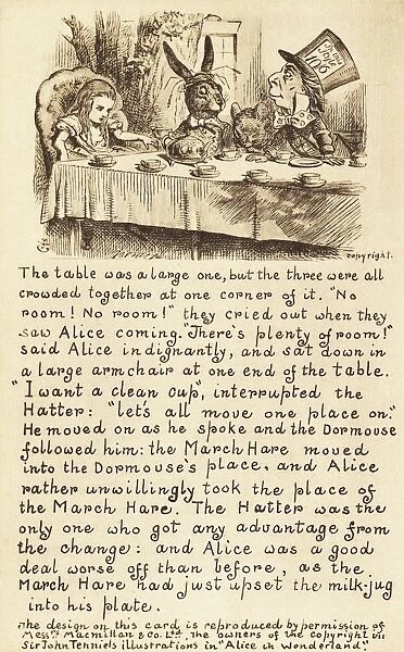 A Mad Tea Party Postcard after John Tenniel. ca. 1907, A Mad Tea Party Postcard after John Tenniel