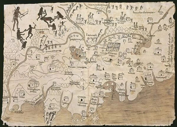 Map of Nueva Galicia, historic territory of Mexico, 1550