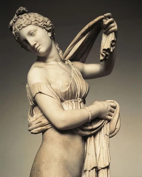 Detail of marble statue known as Farnese Venus or Aphrodite Kallipygos, Roman copy of Hellenistic original