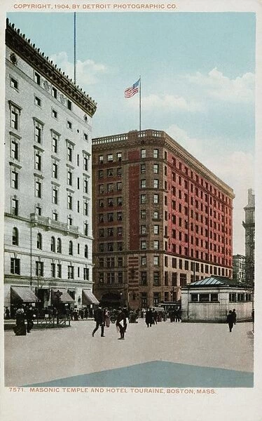 Masonic Temple and Hotel Touraine, Boston, Mass. Postcard. 1904, Masonic Temple and Hotel Touraine, Boston, Mass. Postcard