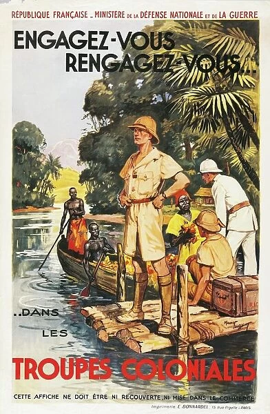 Maurice Toussaint poster advertising colonial recruitment, from World War II, 1938
