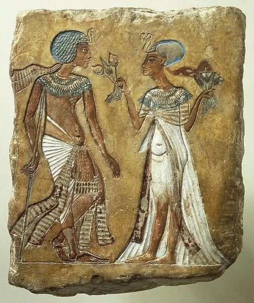 Memphis Stele with Pharaoh Smenkhkare, Akhenatens co-regent and Queen Meritaton