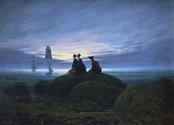 Moon Rise Over the Sea. Caspar David Friedrich (1774-1840) German Romantic painter