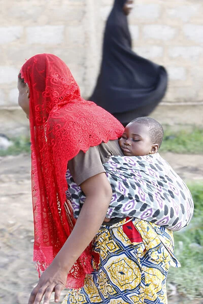 Muslim mother and baby
