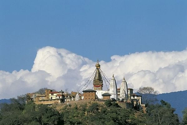 Nepal, Kathmandu Valley, Swayambhunath, Swayambhunath or Monkey Temple, Stupa