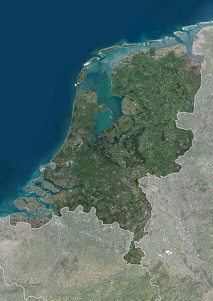 Netherlands with borders and mask