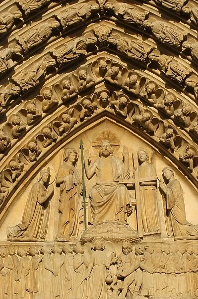 Notre Dame of Paris cathedral Judgment gate tympanum and arch
