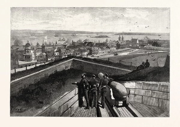 Nova Scotia, Halifax, from Citadel, Canada, Nineteenth Century Engraving
