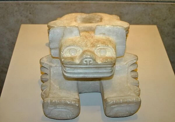 Ocelot shaped offering vessel from Teotihuacan, Aztec circa 1400 AD British Museum
