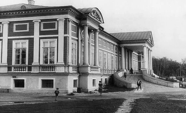 The palace on the grounds of the kuskovo estate museum in the moscow region of the ussr, 1945