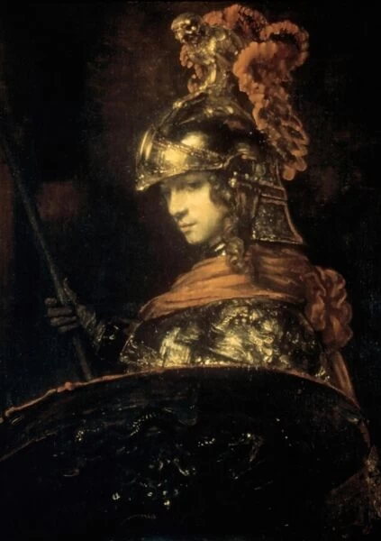 Pallas Athene (Armoured Figure), 1664-1665. Oil on canvas. Rembrandt Harmenszoon van Rijn