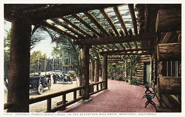 Pergola, Pebble Beach Lodge, On the Seventeen Mile Drive, Monterey, California Postcard. ca. 1915-1925, Pergola, Pebble Beach Lodge, On the Seventeen Mile Drive, Monterey, California Postcard