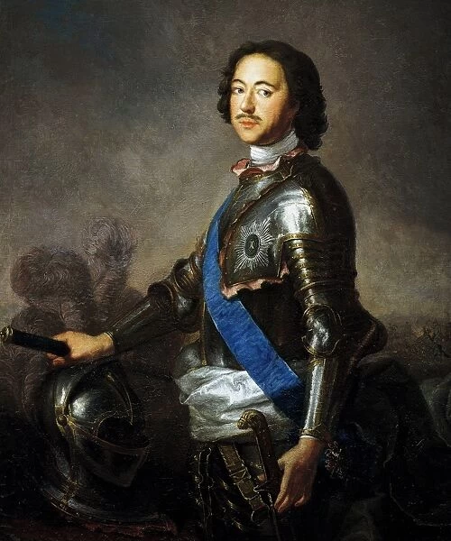 Peter I the Great (1672-1725) in 1717, Emperor of Russia 1682 until his death. Three-quarter