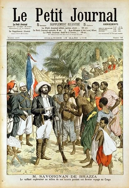 Pierre-Paul-Francois-Camille Savorgnan de Brazza (1852-1905) on his last journey in the Congo