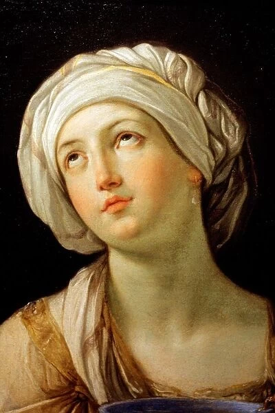 Portrait of woman, by Guido Reni, 1638 - 1639, detail