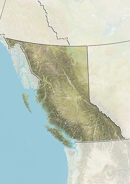 Province of British Columbia, Canada, Relief Map