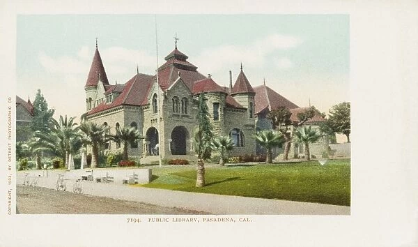 Public Library, Pasadena, Cal. Postcard. 1903, Public Library, Pasadena, Cal. Postcard