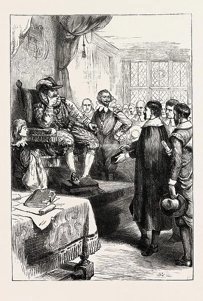 PURITANS BEFORE JAMES I. 1870s engraving