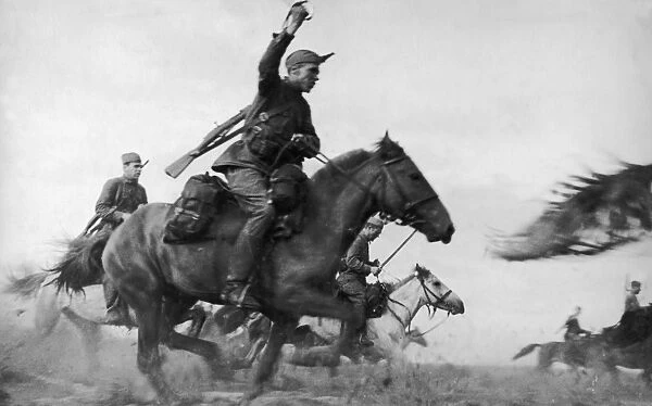 A red army cavalry charge, september 1941, world war ll