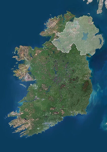 Republic of Ireland with borders and mask