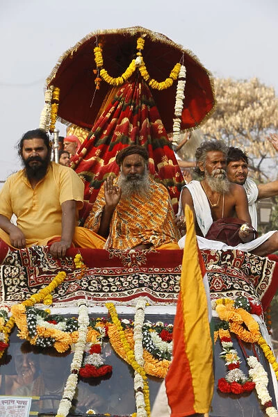 Sadhu procession during Haridwar Kumbh Mela