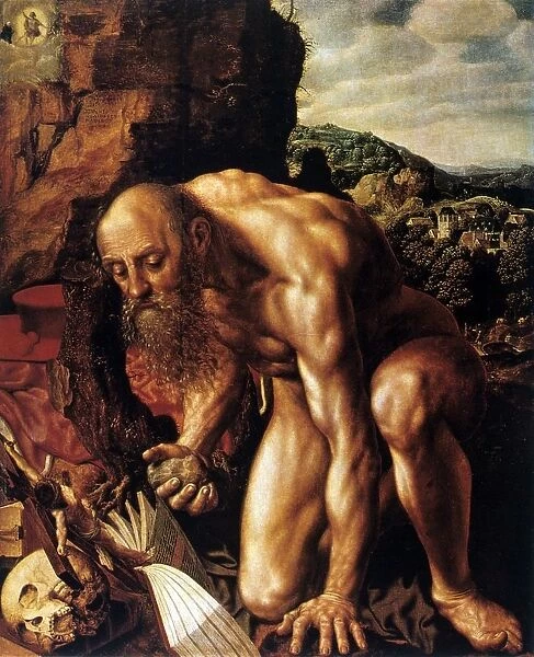 Saint Jerome in the Desert Oil on wood. Jan Sanders van Hemessen (1528-after