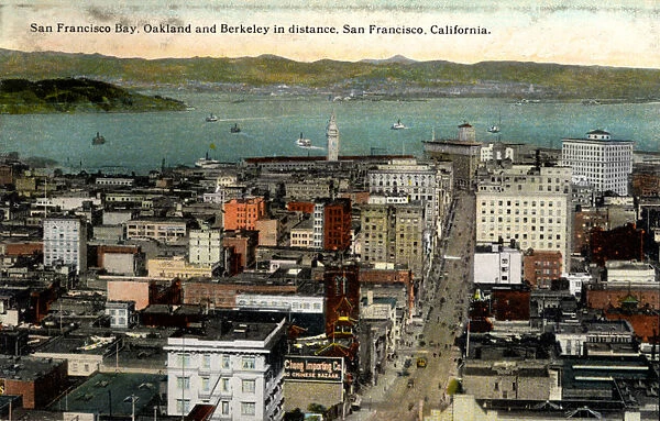 San Francisco Bay, Oakland and Berkeley in Distance, San Francisco, California