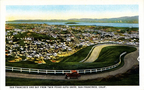 San Francisco and Bay From Twin Peaks Auto Drive, San Francisco, California